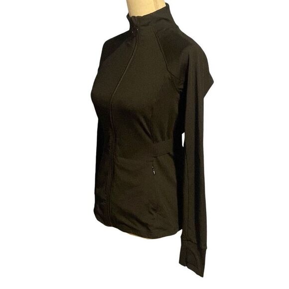 Fabletics Full Zip Long Sleeve Mock Neck Trinity Performance Jacket Black XS - Picture 3 of 8
